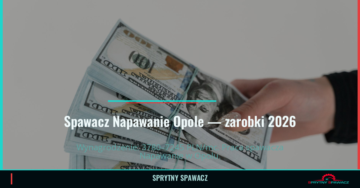 Zarobki spawacza Napawanie w Opole — Lipiec 2026 1 Spawacz Napawanie Opole — zarobki 3780–7245 PLN/mc — SprytnySpawacz.pl