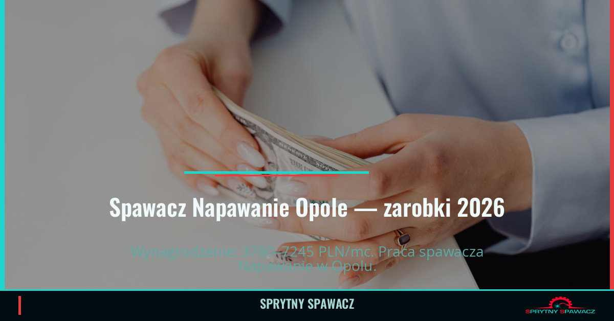 Zarobki spawacza Napawanie w Opolu — Lipiec 2026 1 Spawacz Napawanie Opole — zarobki 3780–7245 PLN/mc — SprytnySpawacz.pl
