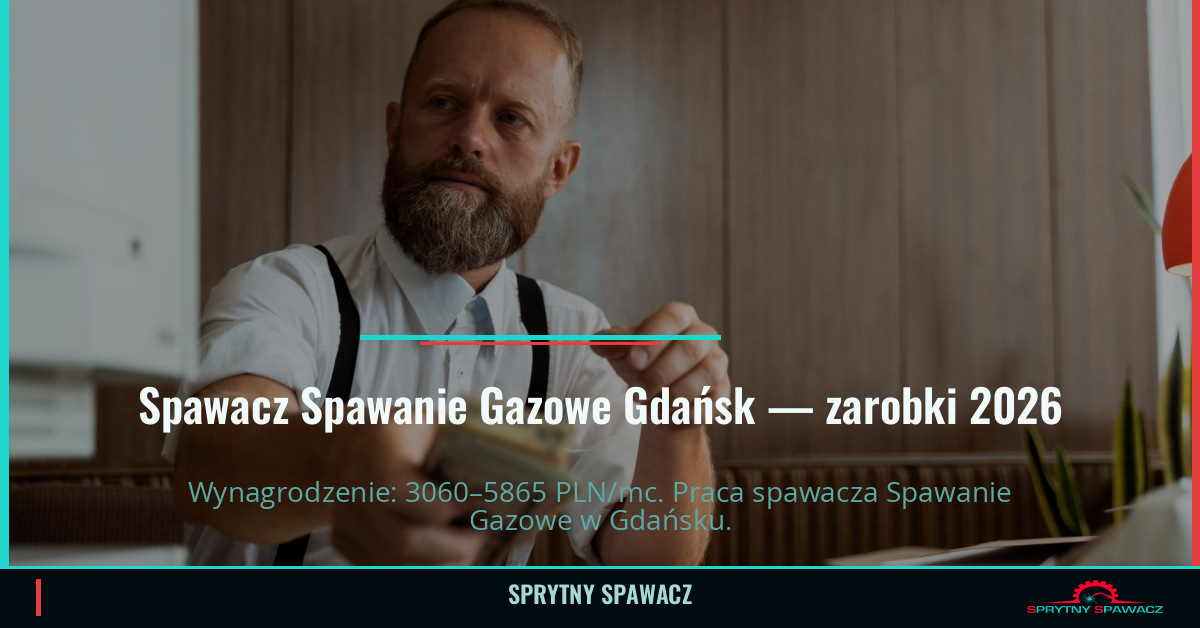 Zarobki spawacza Spawanie Gazowe w Gdańsku 2026 1 Spawacz Spawanie Gazowe Gdańsk — zarobki 3060–5865 PLN/mc — SprytnySpawacz.pl