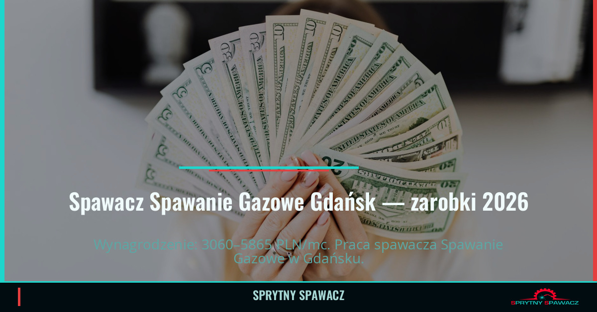 Zarobki spawacza Spawanie Gazowe w Gdańsku 2026 1 Spawacz Spawanie Gazowe Gdańsk — zarobki 3060–5865 PLN/mc — SprytnySpawacz.pl
