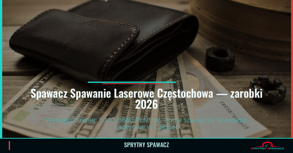 Zarobki spawacza Spawanie Laserowe w Częstochowie 1 Spawacz Spawanie Laserowe Częstochowa — zarobki 5040–9660 PLN/mc — SprytnySpawacz.pl