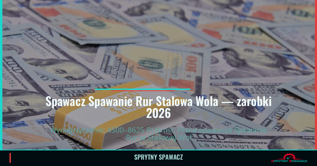 Zarobki spawacza Spawanie Rur w Stalowej Woli 1 Spawacz Spawanie Rur Stalowa Wola — zarobki 4500–8625 PLN/mc — SprytnySpawacz.pl