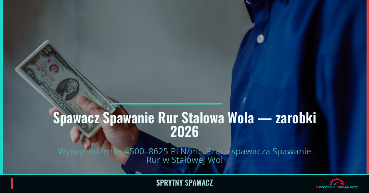 Zarobki spawacza Spawanie Rur w Stalowej Woli 1 Spawacz Spawanie Rur Stalowa Wola — zarobki 4500–8625 PLN/mc — SprytnySpawacz.pl