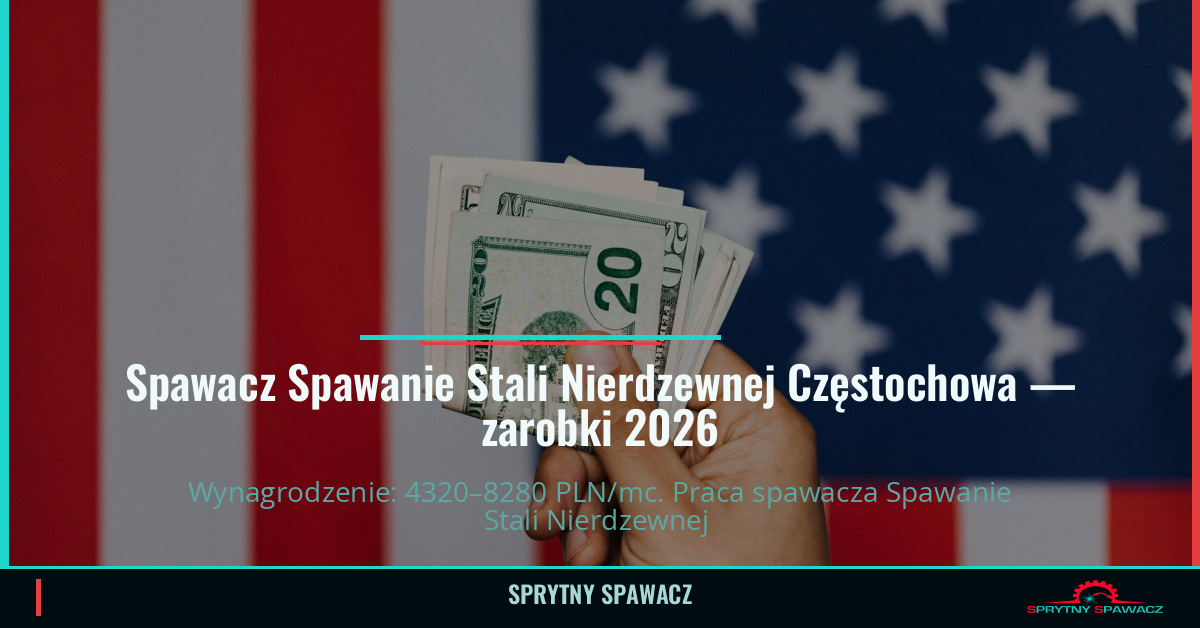 Zarobki spawacza stali nierdzewnej w Częstochowie 1 Spawacz Spawanie Stali Nierdzewnej Częstochowa — zarobki 4320–8280 PLN/mc — SprytnySpawacz.pl