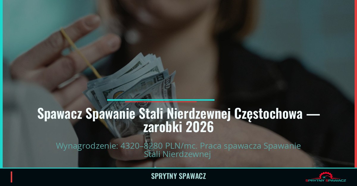 Zarobki spawacza Stali Nierdzewnej w Częstochowie 1 Spawacz Spawanie Stali Nierdzewnej Częstochowa — zarobki 4320–8280 PLN/mc — SprytnySpawacz.pl