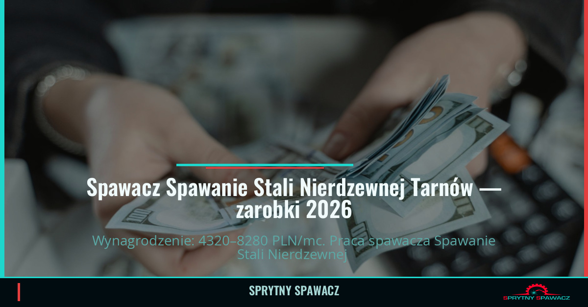 Zarobki spawacza Spawanie Stali Nierdzewnej w Tarnowie 1 Spawacz Spawanie Stali Nierdzewnej Tarnów — zarobki 4320–8280 PLN/mc — SprytnySpawacz.pl