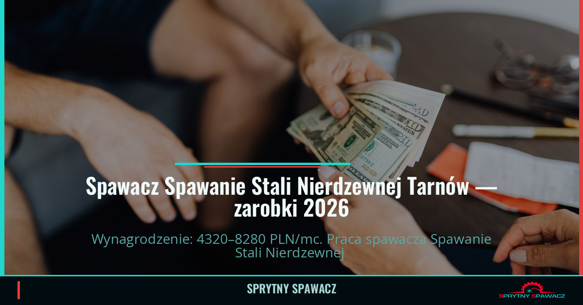 Zarobki spawacza stali nierdzewnej w Tarnowie 1 Spawacz Spawanie Stali Nierdzewnej Tarnów — zarobki 4320–8280 PLN/mc — SprytnySpawacz.pl