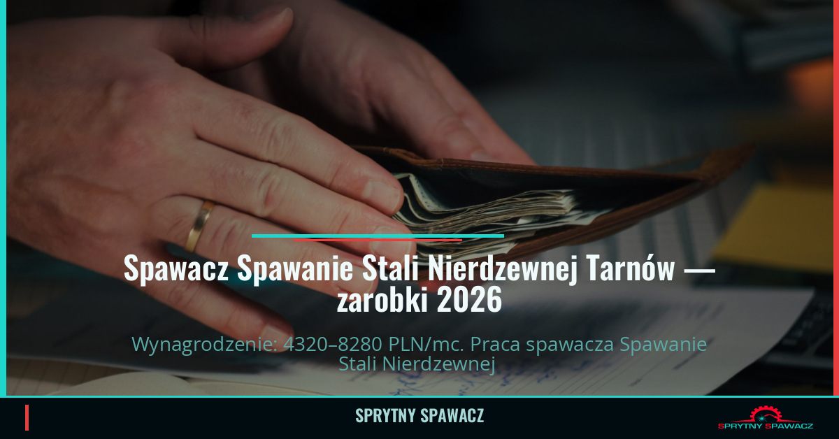 Zarobki spawacza Stali Nierdzewnej w Tarnowie 1 Spawacz Spawanie Stali Nierdzewnej Tarnów — zarobki 4320–8280 PLN/mc — SprytnySpawacz.pl
