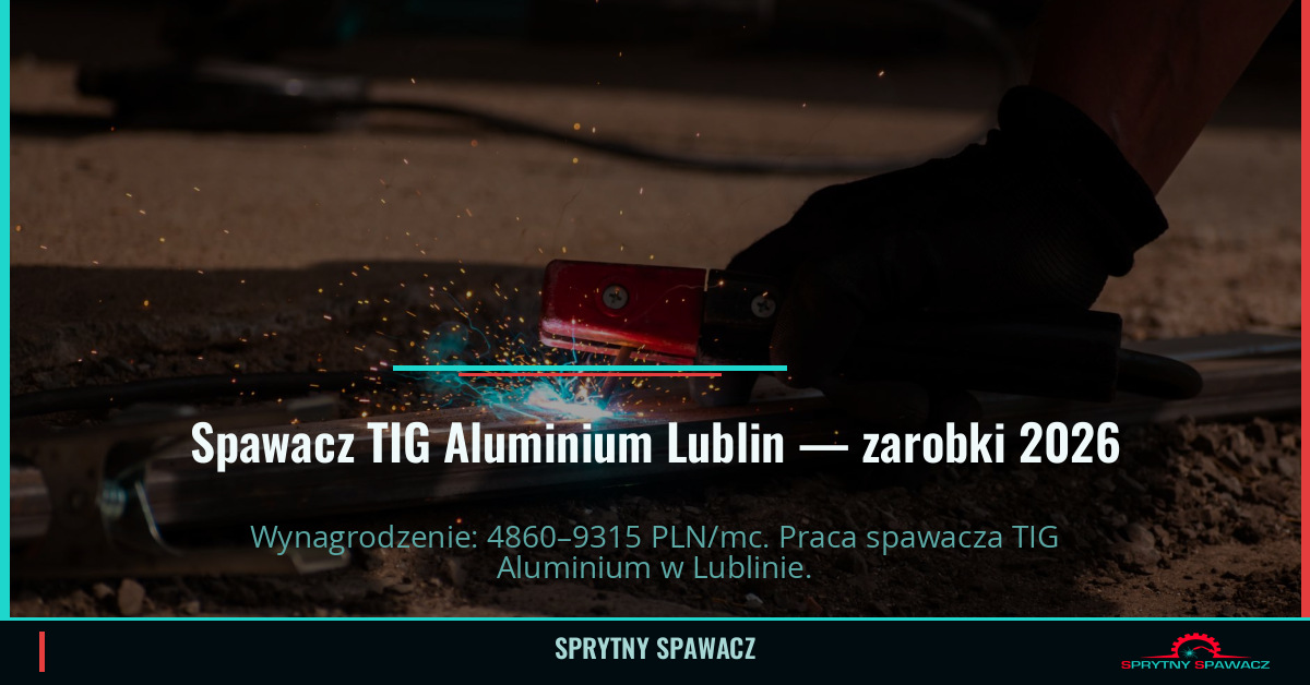 Zarobki spawacza TIG Aluminium w Lublinie 1 Spawacz TIG Aluminium Lublin — zarobki 4860–9315 PLN/mc — SprytnySpawacz.pl