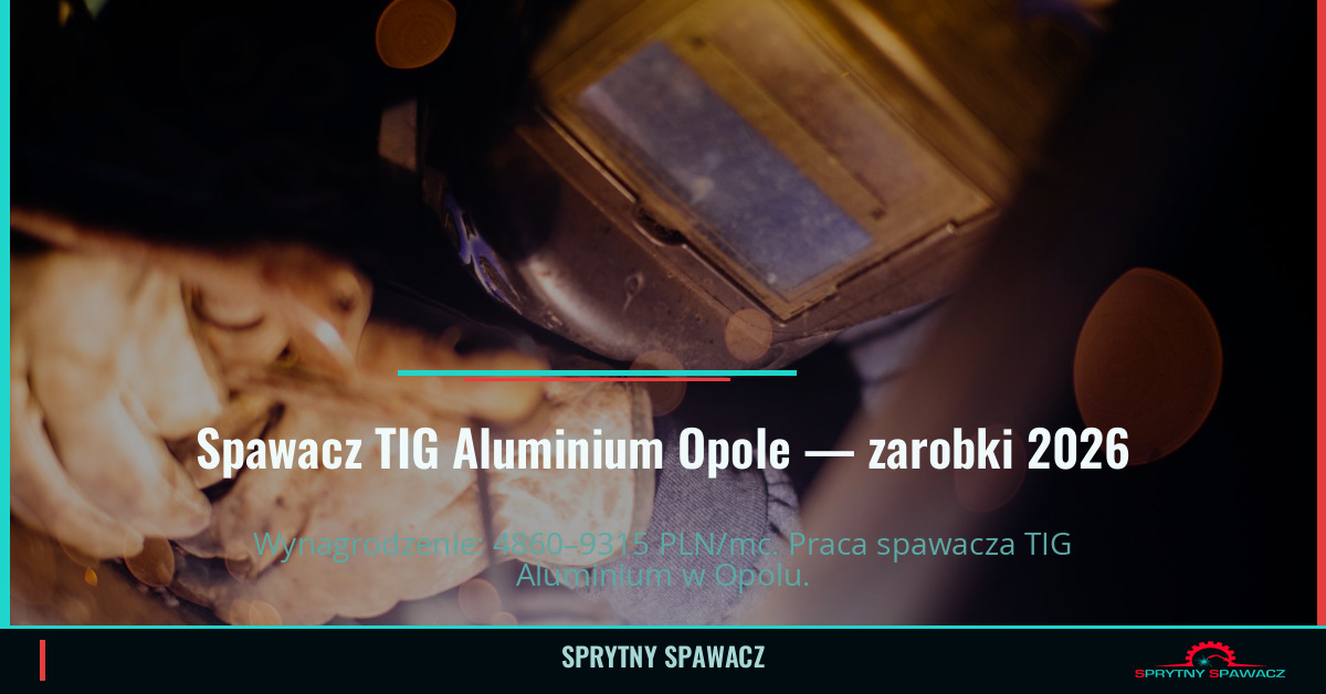 Zarobki spawacza TIG Aluminium w Opolu 1 Spawacz TIG Aluminium Opole — zarobki 4860–9315 PLN/mc — SprytnySpawacz.pl